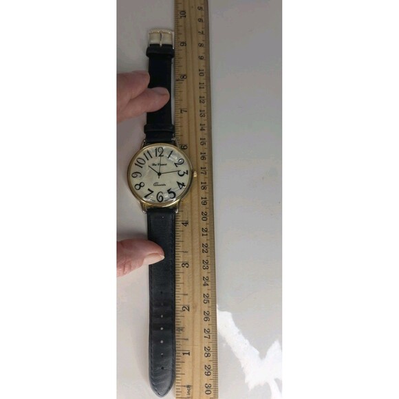 Da Vinci Large Face Mother Of Pearl Quartz Watch With Black Leather Band - Picture 3 of 9